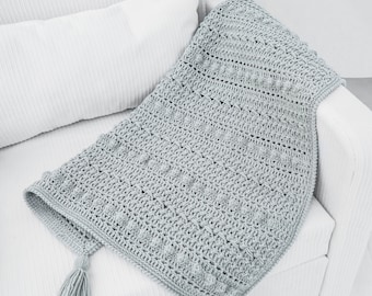 Easy crochet boho blanket pattern, Video tutorial, Easy crochet afgan blanket, Throw blanket pattern, Cozy blanket,11 sizes