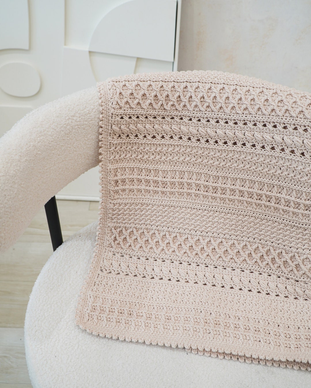 Easy Crochet Blanket Pattern: Modern Throw, 9 Sizes (video Tutorial) - Etsy
