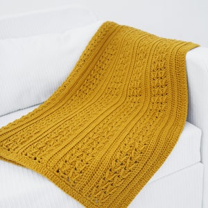Easy crochet blanket pattern, Video tutorial, Baby crochet pattern, Crochet lapghan blanket, Throw blanket pattern, Cable blanket,11 sizes image 1