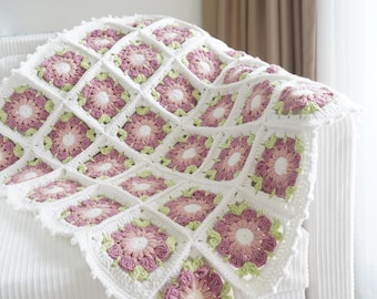 Modèle de couverture carrée grand-mère au crochet : tutoriel vidéo + tableau (modèle PDF)