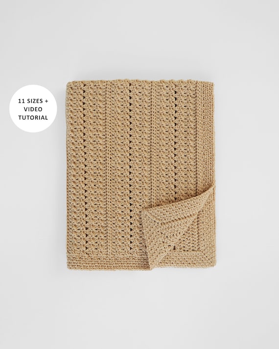 Crochet blanket pattern, Video tutorial, Easy baby crochet pattern, Easy crochet afgan blanket, Throw blanket pattern, Cozy blanket,11 sizes