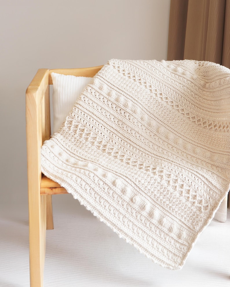 Easy Crochet Modern Blanket Pattern, Video Tutorial + Chart, Crochet ...
