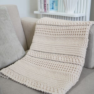 Easy crochet modern blanket pattern, Video tutorial, Easy crochet afgan blanket, Throw blanket pattern, Baby blanket pattern, 9 sizes