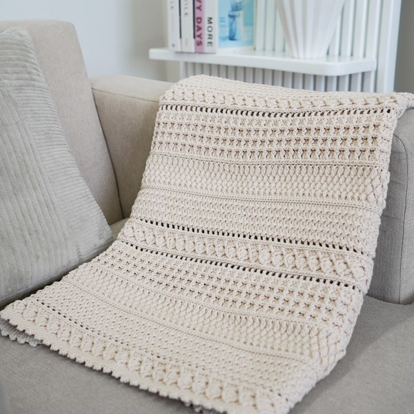 Easy crochet modern blanket pattern, Video tutorial, Easy crochet afgan blanket, Throw blanket pattern, Baby blanket pattern, 9 sizes