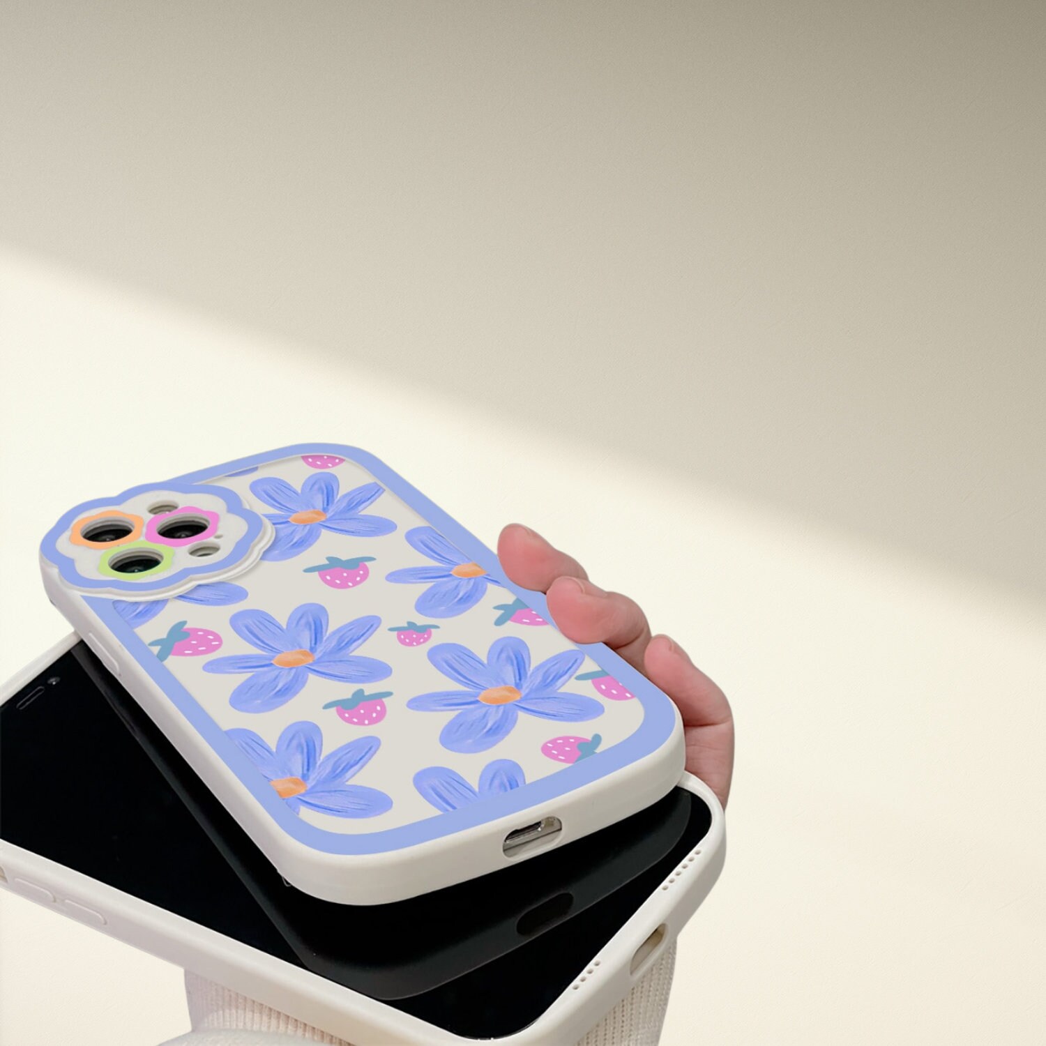 Soft Blue Floral Iphone Case for Iphone 13 Case Iphone 11 12 Etsy