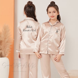 Kids Customized Ruffled Sleeves Pajamas Set Christmas Pjs for kids –  Bridesmaid's World