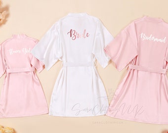 Personalized Bridesmaid Robes, Flower Girl Robes, Bridal Shower Party Robe, Bachelorette Gifts for Bridesmaids