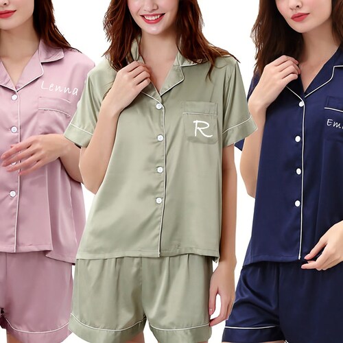 Embroidered Personalised Pyjamas / Bridesmaid Gifts / Wedding Etsy