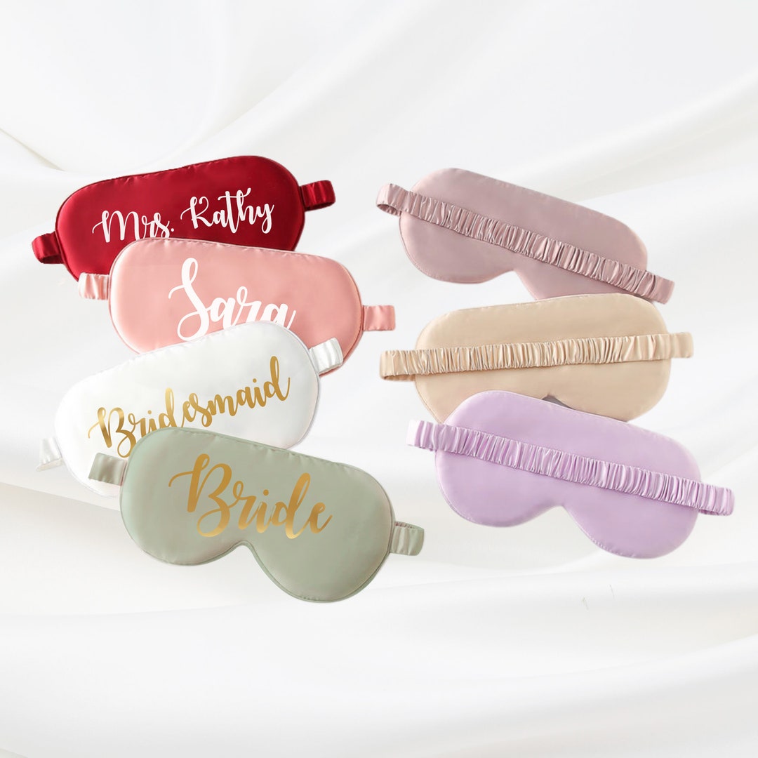 Custom Sleep Eye Mask, Personalized Satin Sleep Mask, Slumber Party