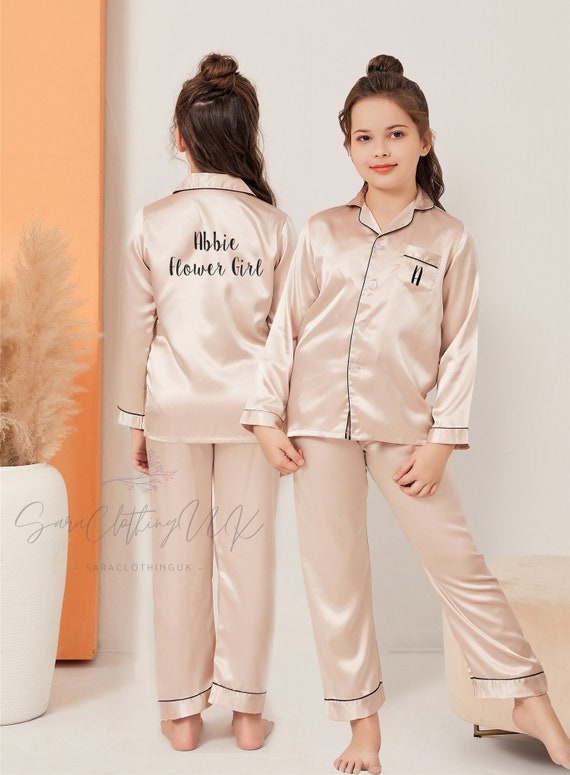 Personalized Kids Pajamas Set Flower Girl Pajamas Junior Bridesmaid Pajamas Gifts for Birthday Sleepover Party Flower Girl Proposal Etsy Canada