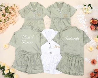 Bridesmaid Pajamas, Matching Bridesmaid PJs, Bridal Pajamas, Personalized Bachelorette Party Gifts