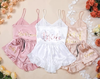 Bridal Pajamas, Monogrammed Camisole Set, Bridesmaid Pajamas Proposal, Birthday Gifts