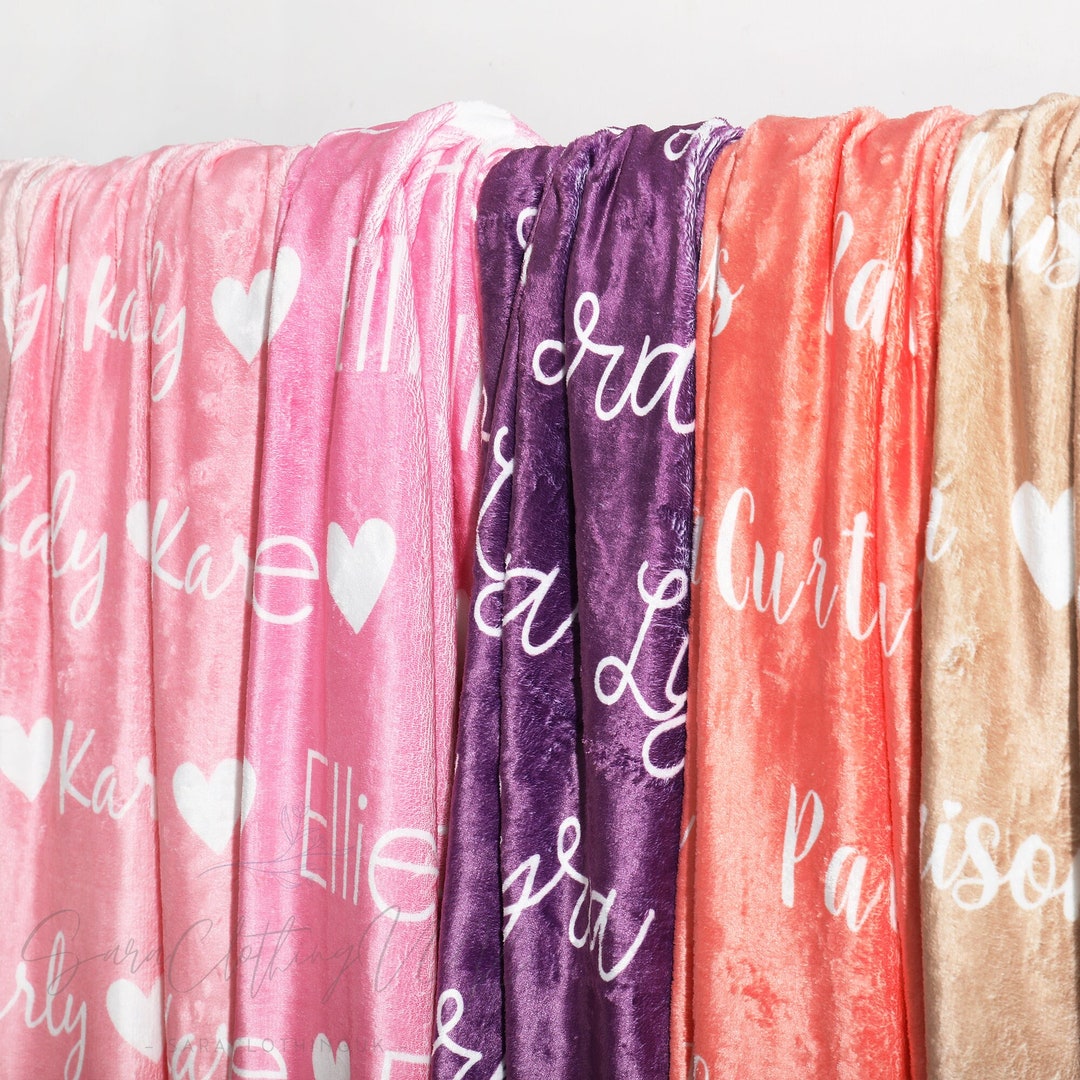 Customizable Monogrammed Blanket Personalized Minky Blankets Etsy