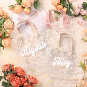 Flower Girl Bag Proposal, Gift for Flower Girl, Personalized Transparent Gift Bag, Bridesmaid Proposal Gift Bag, Custom Name Clear Bag