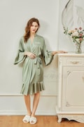 Bridesmaid Robes, Sage Bridal Shower Robes, Ruffle Robe, Bridesmaid Proposal