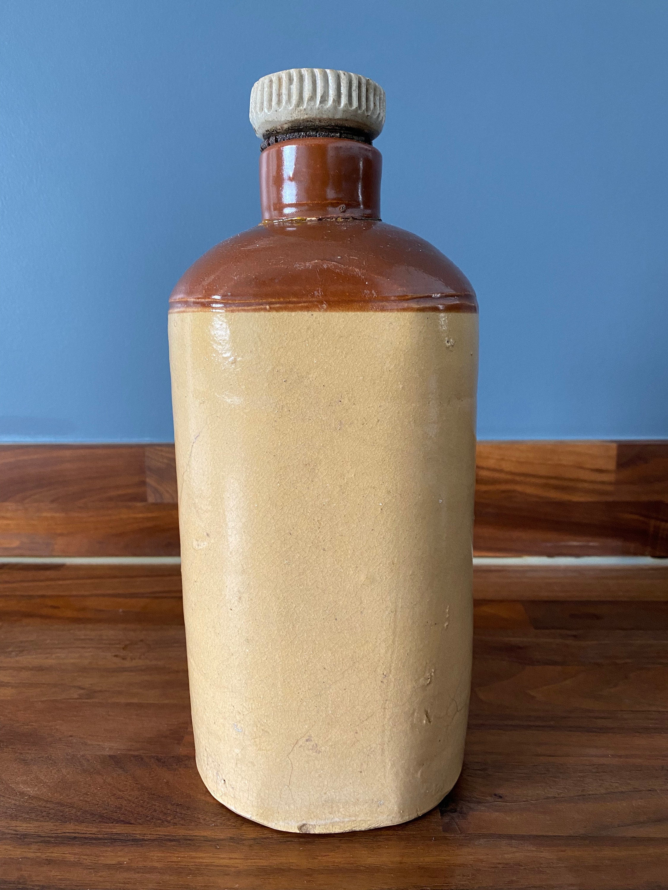 Vintage Stoneware Hot Water Bottle With Rubber Seal 11 Inches Etsy