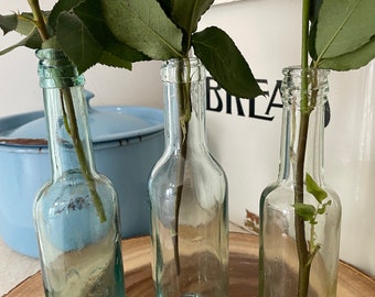 Set of 3 vintage glass decorative bottles