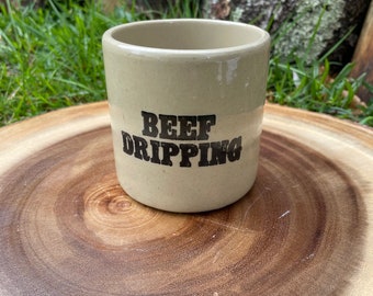 Vintage stoneware beef dripping pot