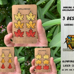 Fall Leaf Earring svg, Fall Earring svg, Maple Leaf svg, Earrings laser cut file, Glowforge svg files, Instant Download