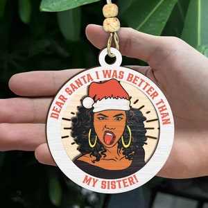 Funny Ornament SVG, Christmas ornament svg, Afro Woman svg, Wood Ornament Svg, Laser cut file, Glowforge svg files, Instant Download