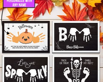 Personalized Halloween Handprint Sign svg, Halloween sign svg, Skeleton SVG, Stand decor laser file, Glowforge svg files, Instant Download