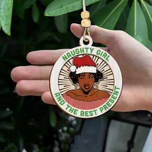 Funny Ornament SVG, Christmas ornament svg, Afro Woman svg, Wood Ornament Svg, Laser cut file, Glowforge svg files, Instant Download