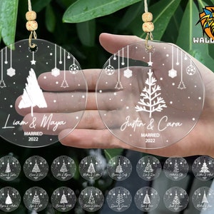 Personalized Married Ornaments SVG Bundle, Christmas ornament, Christmas Tree svg, Acrylic Ornament Svg, Laser cut file, Glowforge svg files