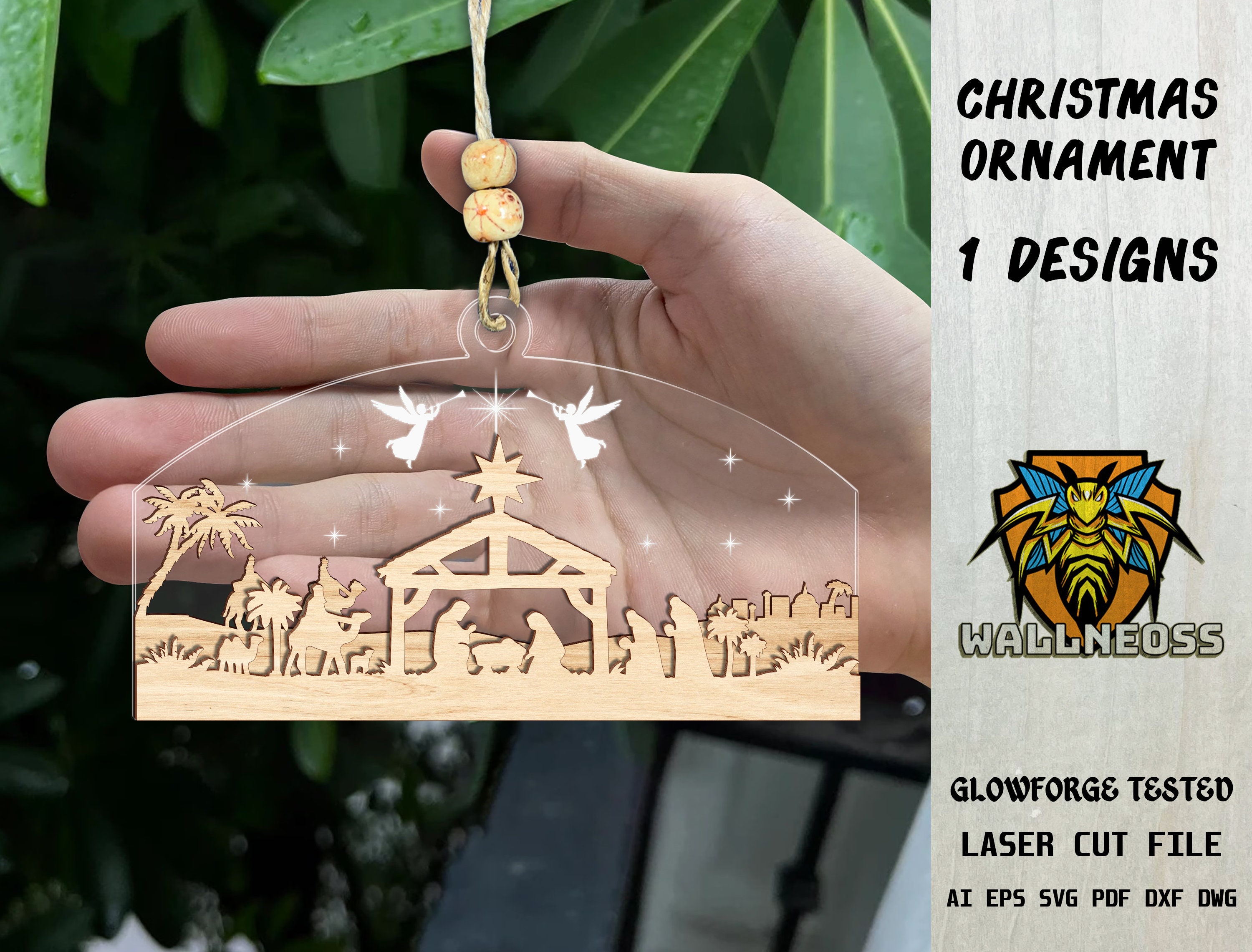 Nativity Ornament Svg Christmas Ornament Svg Wood Ornament - Etsy