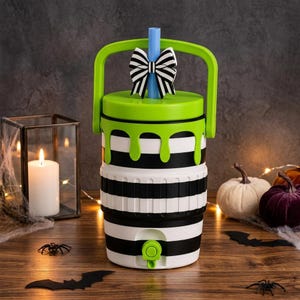 Striped Ghost Can Cooler STL, Spooky Beverage Dispenser, Halloween Drink Cooler, 3D Printable Digital Download