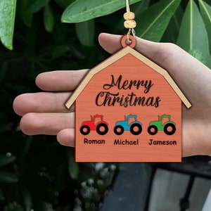 Personalized Tractors Ornament svg, Farm ornament svg, Christmas Ornament Svg, Laser cut file, Glowforge svg files, Instant Download