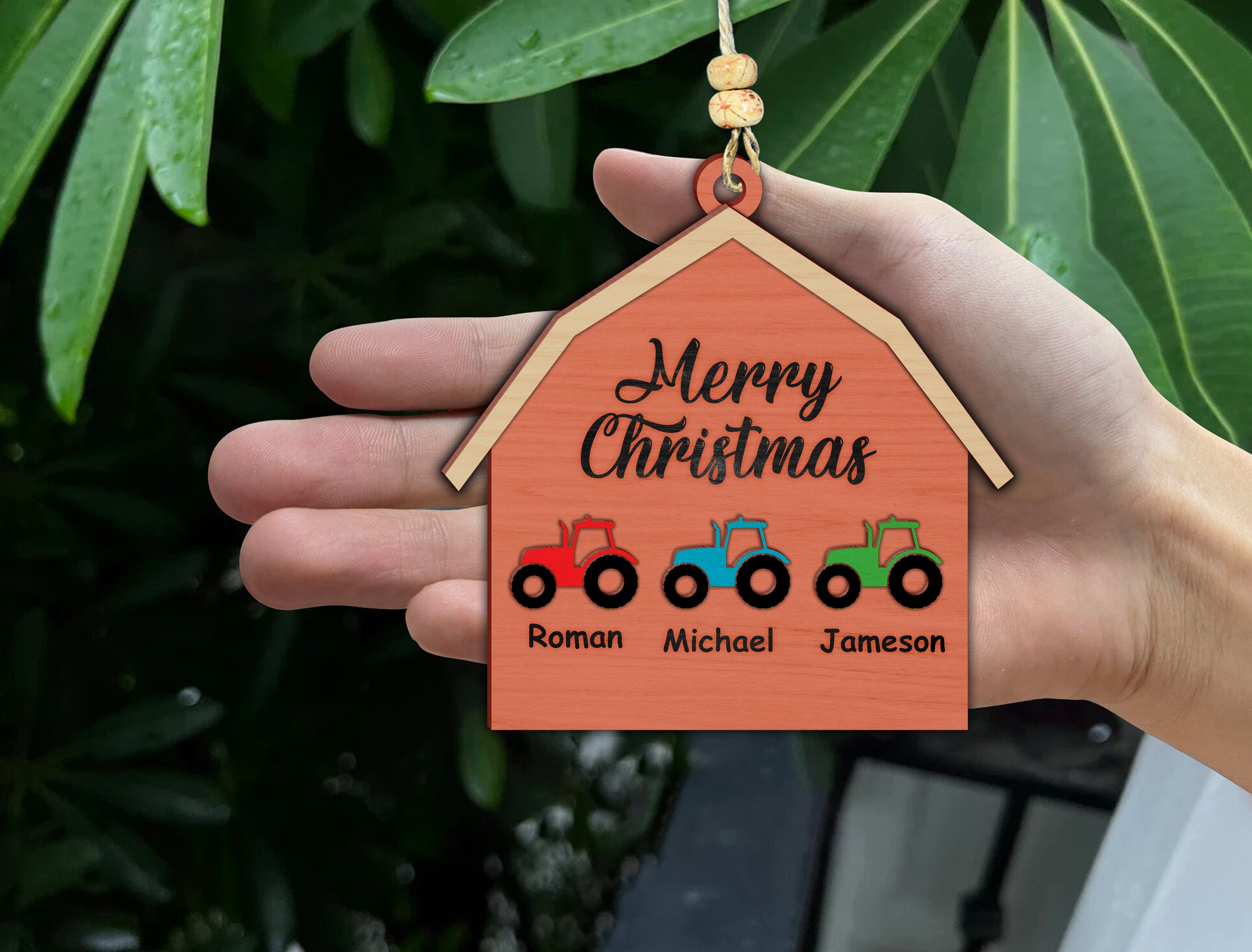 Personalized Tractors Ornament Svg Farm Ornament Svg Etsy