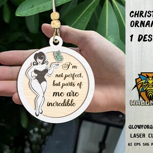 Funny Ornament SVG, Christmas ornament svg, Sexy Girl svg, Wood Ornament Svg, Laser cut file, Glowforge svg files, Instant Download