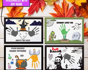Personalized Halloween Handprint Sign svg, Halloween sign svg, Witch Hat SVG, Stand decor laser file, Glowforge svg files, Instant Download