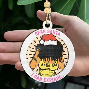 Funny Ornament SVG, Christmas ornament svg, Afro Woman svg, Wood Ornament Svg, Laser cut file, Glowforge svg files, Instant Download