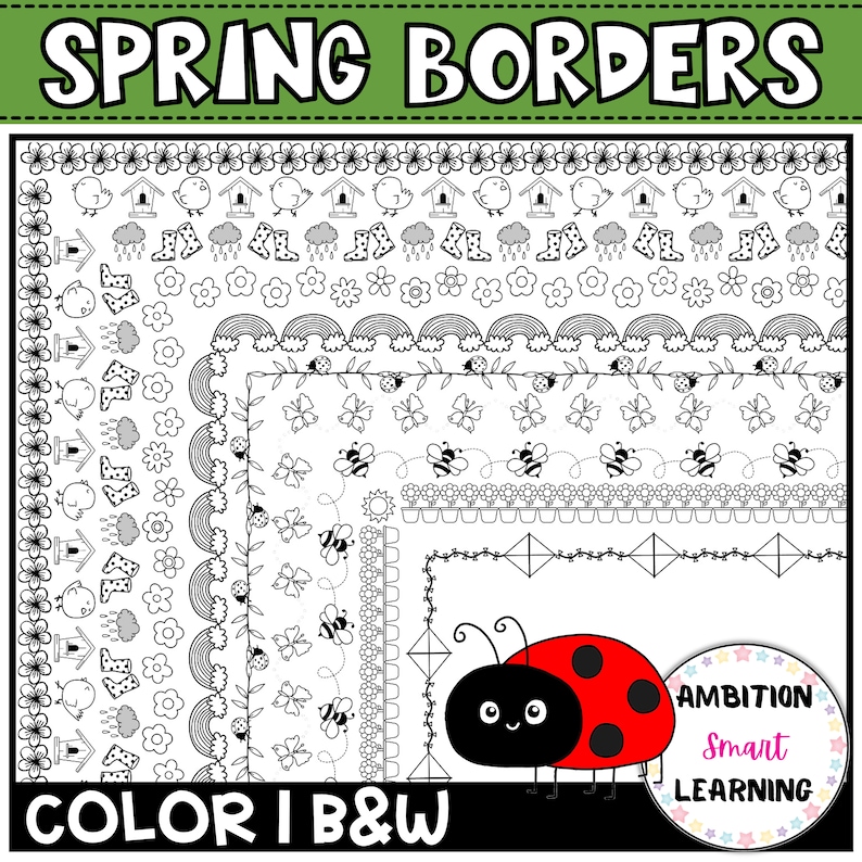 Spring Clip Art Borders, Clip Art Frames PNG, Rainbow Clipart Borders ...