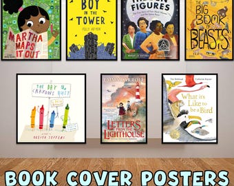 Printable Book Cover Posters Set of 14, Book Character, Bulletin Board, Classroom Decor, Library Decor, Book Week Decor, Kids Room