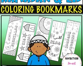 Ramadan and Eid Bookmarks to Color, Islamic Muslim Holiday, Islamic Geometric Patterns, Ramadan Kid Activities, Printable Bookmarks