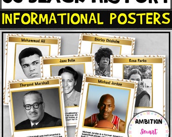 Quadro de avisos do Mês da História Negra - Pôsteres do Mês da História Negra | Exibição de quadro de avisos | Decoração da História Negra | História Afro-Americana |