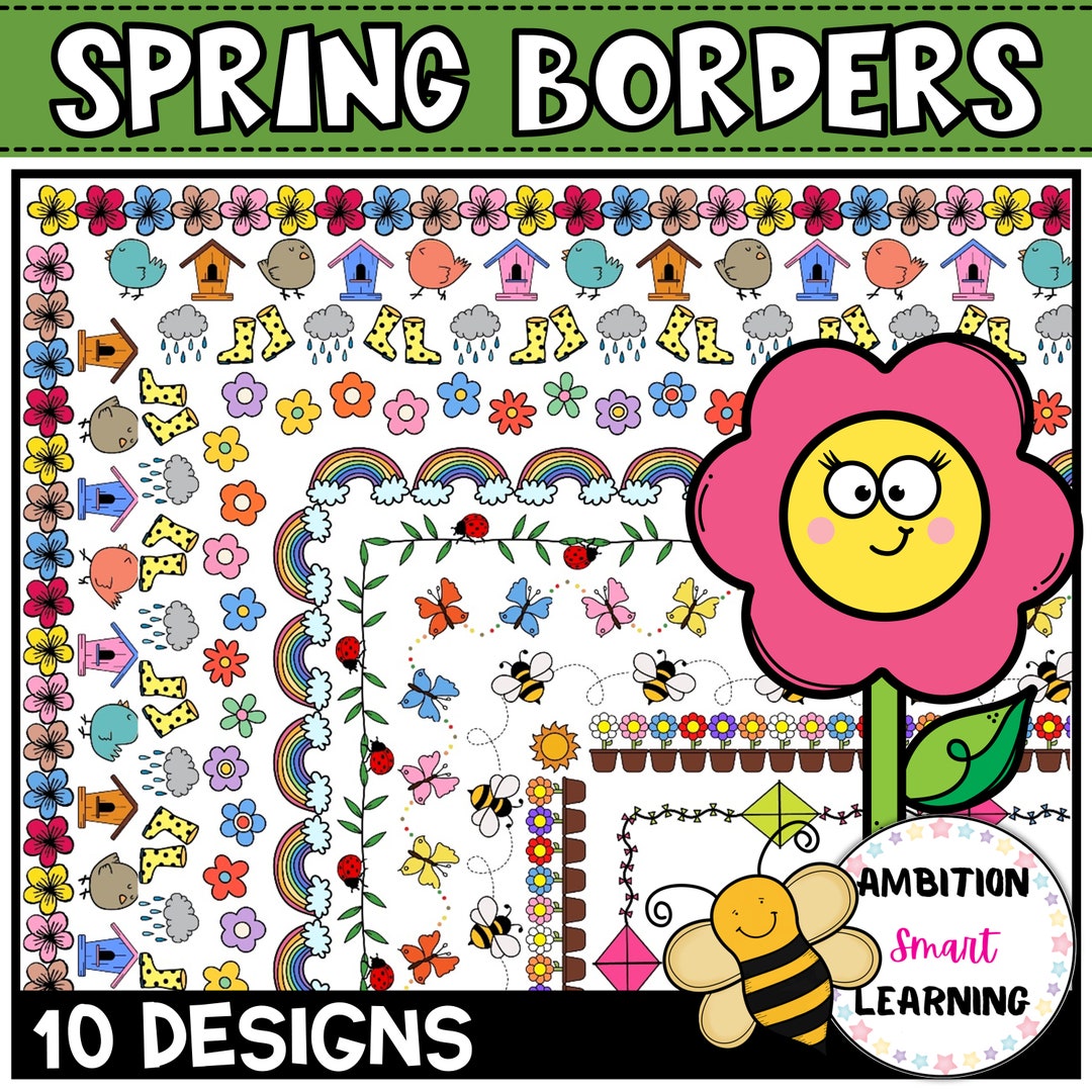 Spring Clip Art Borders, Clip Art Frames PNG, Rainbow Clipart Borders ...