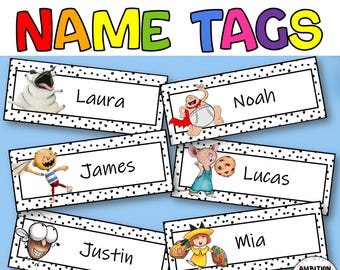 Book Characters Desk Name Tags Editable, Library Favorite Book Characters, Children’s Storybook Classroom, Library Decor, Student Names