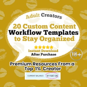20 Onlyfans Content Workflow Templates for OnlyFans Creators | Onlyfans Planner | Onlyfans Guide | Adult Creator Guide | Onlyfans Captions