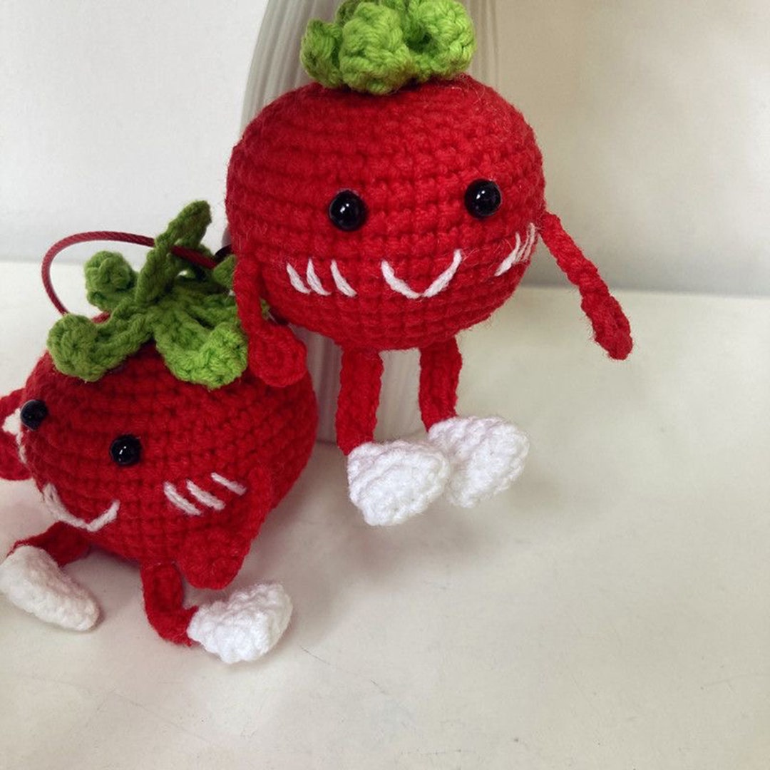 Finished Crochet Tomato Key Chain Tomato Doll Knitting Tomato Etsy