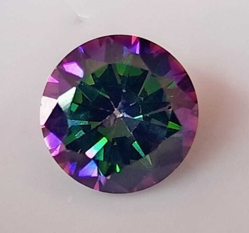 2.5 Ct Certified Natural Alexandrite Colour Change Round Cut Rainbow Color Mystic Loose Alexandrite Gemstone jewellery making stone & ring image 1