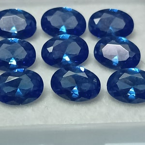 9 stuks (elk 1 kt) Gecertificeerde verbluffende natuurlijke saffier ovale vorm blauwe saffier 7 x 5 mm edelsteen Veel accessoires / cadeau voor haar