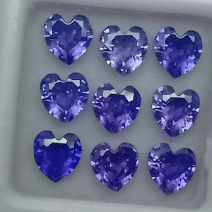 9 Pcs Certified 6 mm Natural  Sapphire Square Shape Royal Purple Sapphire Ring Srilanka Origin Diamond Cut Certified Loose Gemstone Sapphire