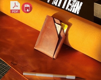 Leather Folding Card Wallet PDF Pattern: Origami Style