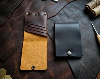 Clamshell wallet,leather pattern, leather wallet, leather card wallet, leather patterns, genuine leather, minimalist wallet,WALLET9