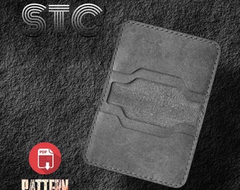 Front pocket wallet PDF pattern. Leather wallet template. Wallet sewing PDF