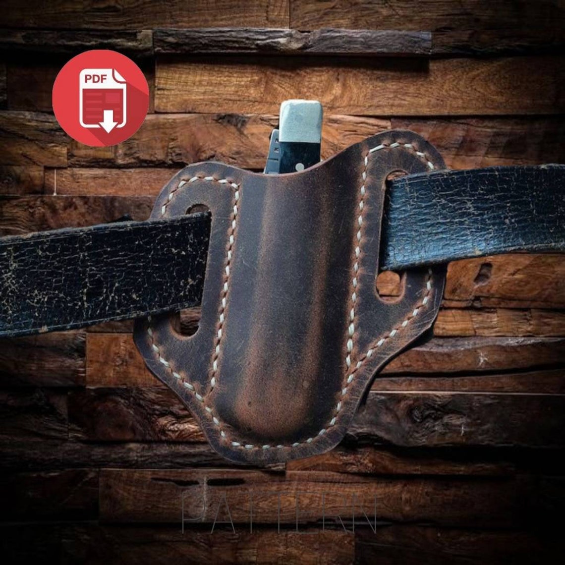 Leather Pocket Knife Case for Belt Pocket Knife Case Pdf Etsy