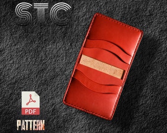 PDF pattern Wallet. Card holder template. Leather card case